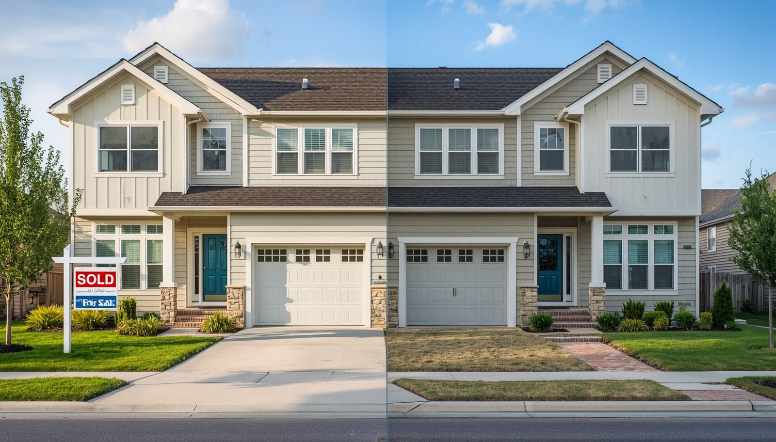 Two similar homes in the same neighborhood, one sold quickly and one sitting on the market