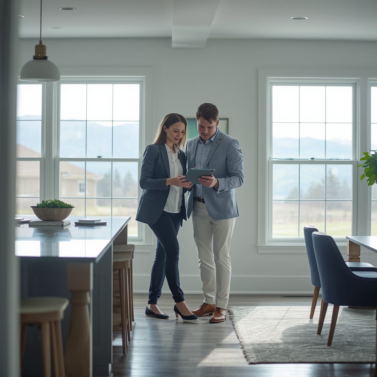 Realtor walking through a home with a client in Winchester VA showing a calm and supportive home buying experience