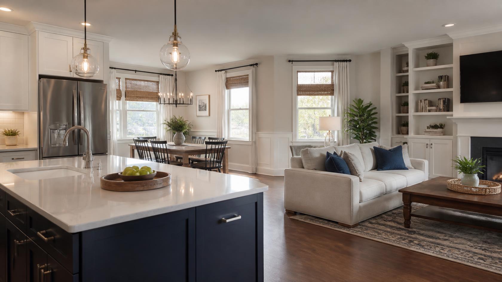 Home interior illustrating fixtures and appliances that may convey when buying or selling a house in Virginia or West Virginia.