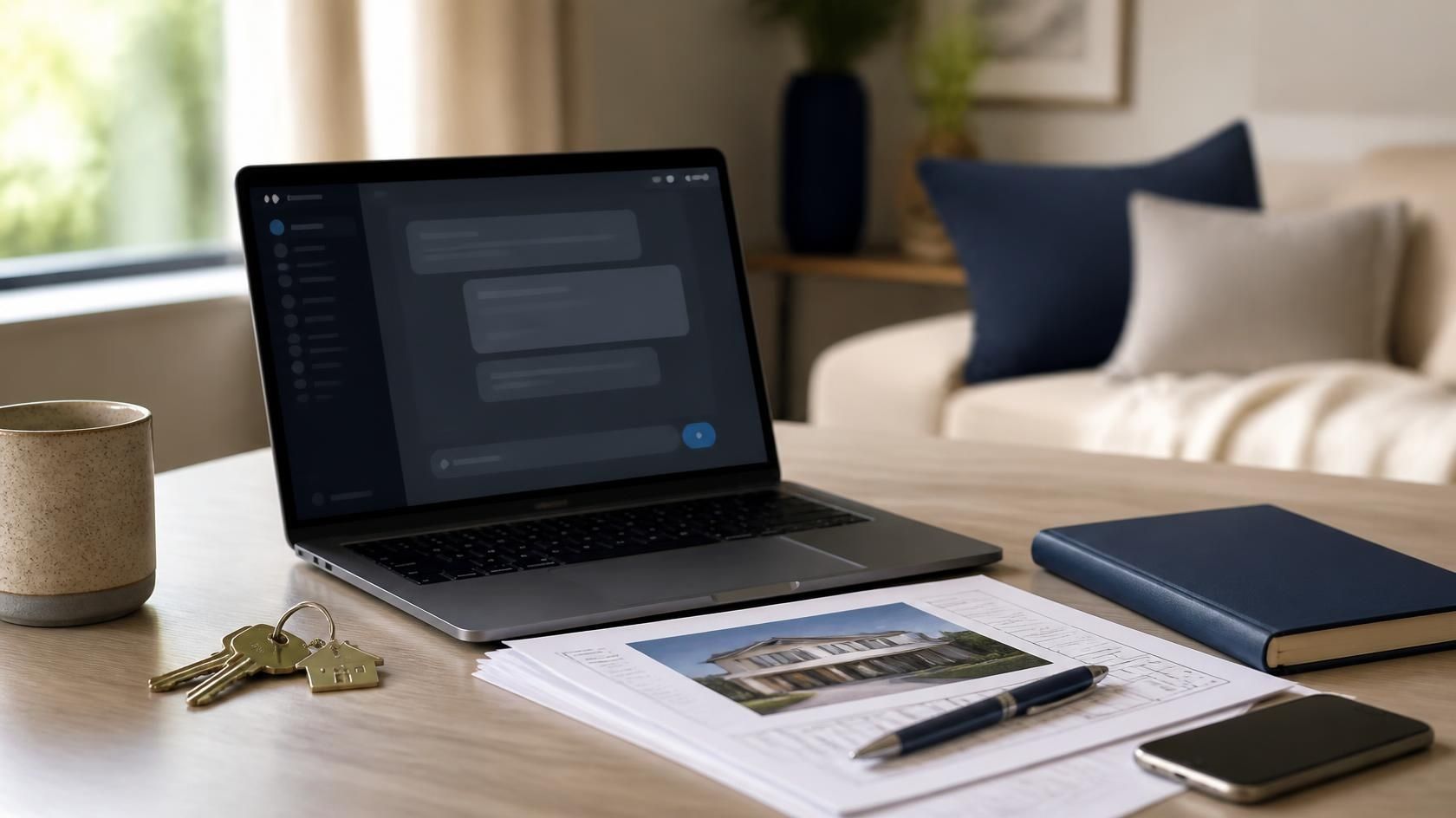 Buyer and seller resources beside a laptop representing the use of ChatGPT and artificial intelligence during a real estate transaction.