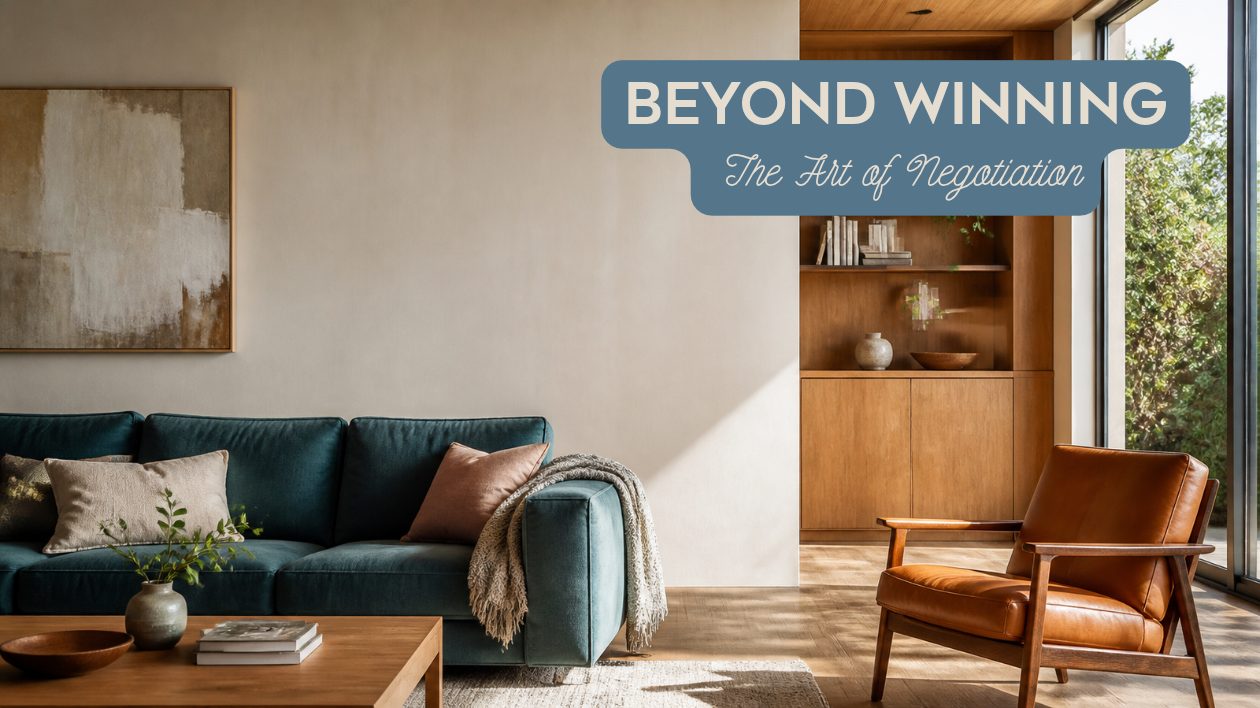 Inviting contemporary living room illustrating the possibilities of creative real estate negotiation beyond a simple yes or no.